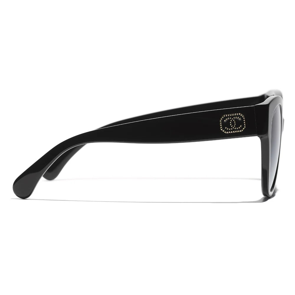 Chanel Women Butterfly Black Grey Gradient Sunglasses