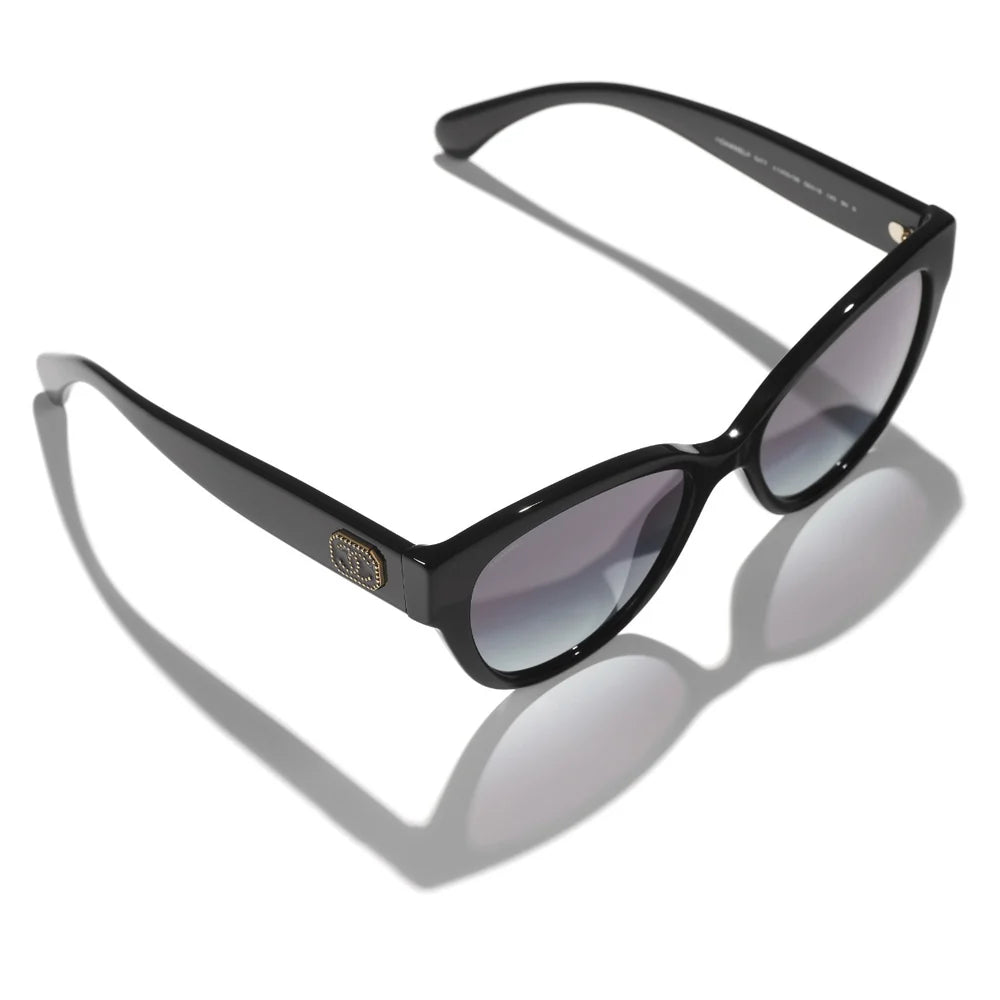 Chanel Women Butterfly Black Grey Gradient Sunglasses