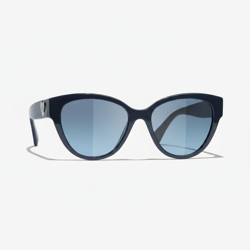 Chanel Women Butterfly Dark Blue Gradient Sunglasses