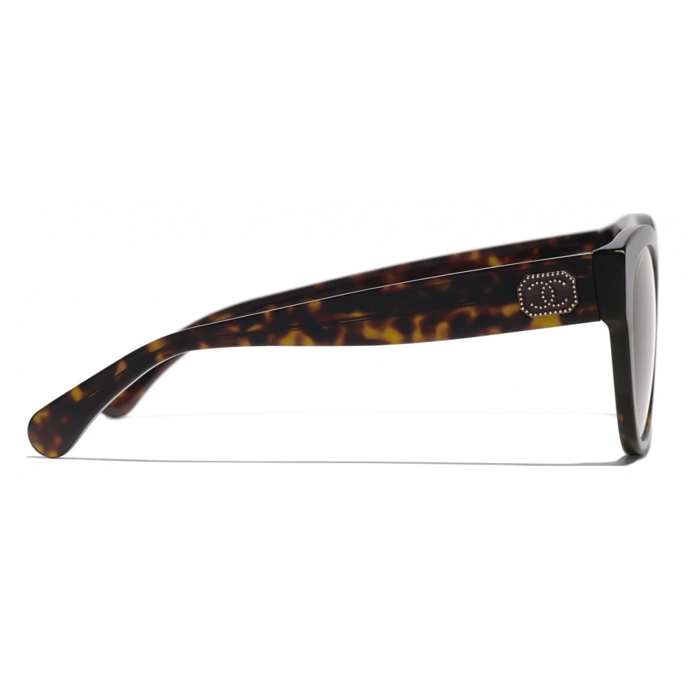 Chanel Women Butterfly Tortoise Brown Gradient Sunglasses