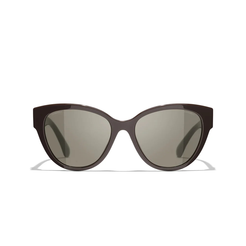 Chanel Women Butterfly Dark Burgundy Grey Gradient Sunglasses