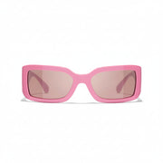 Chanel Women Rectangle Pink Sunglasses