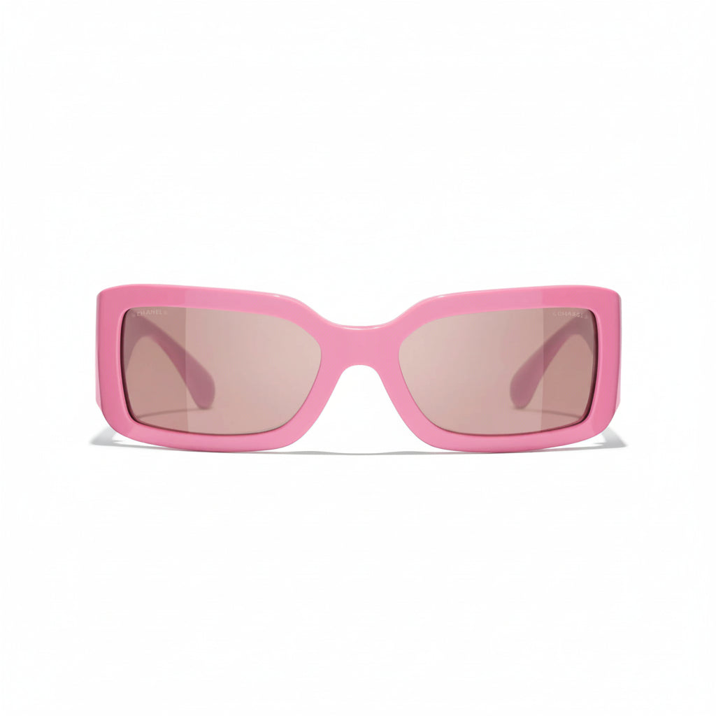 Chanel Women Rectangle Pink Sunglasses