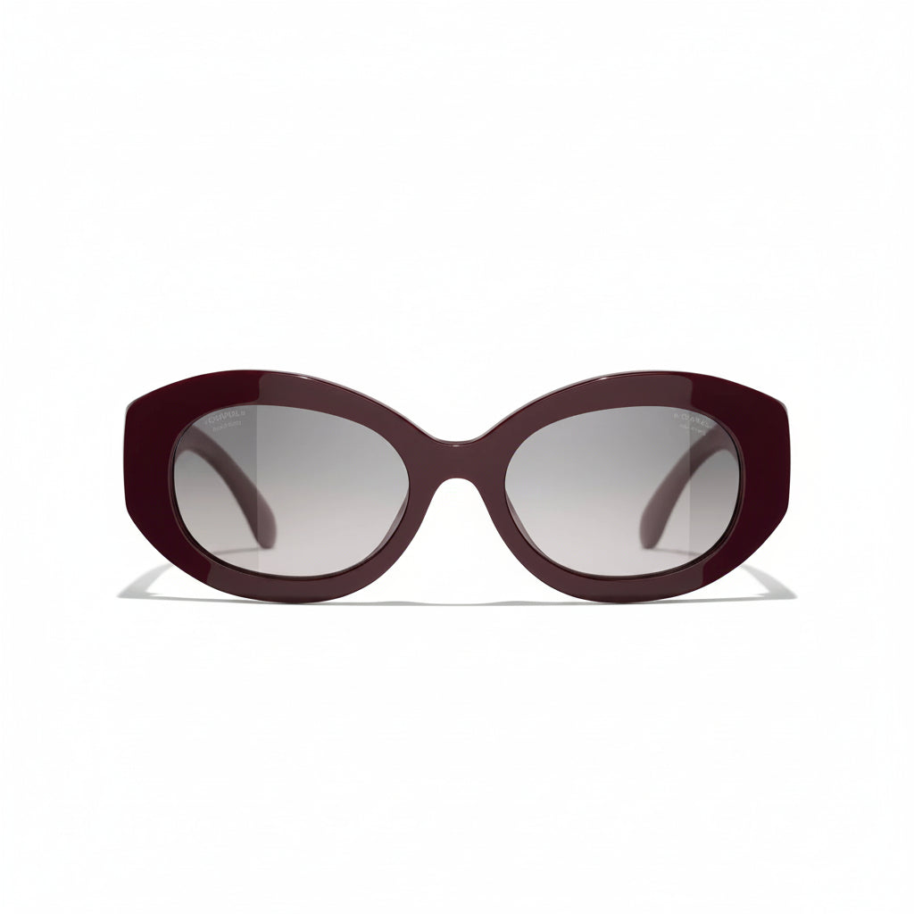 Chanel Women Oval Brown Sunglasses