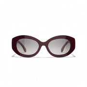 Chanel Women Oval Brown Sunglasses