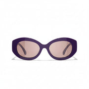 Chanel Women Oval Purple Sunglasses