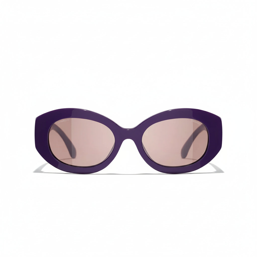 Chanel Women Oval Purple Sunglasses