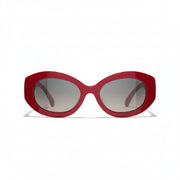 Chanel Women Oval Red Sunglasses