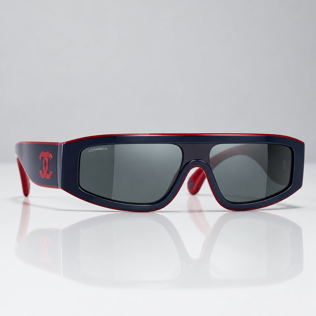 Chanel Women Cat Eye Blue Red Frame Sunglasses