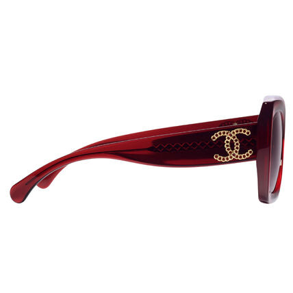 Chanel Women Square Burgundy & Pink Sunglasses