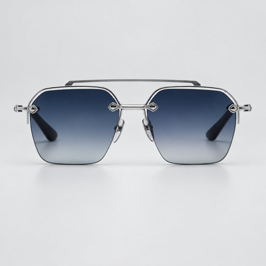 Chrome Hearts Bidi Esem 3091 Silver Frame / Grey Gradient Sunglasses