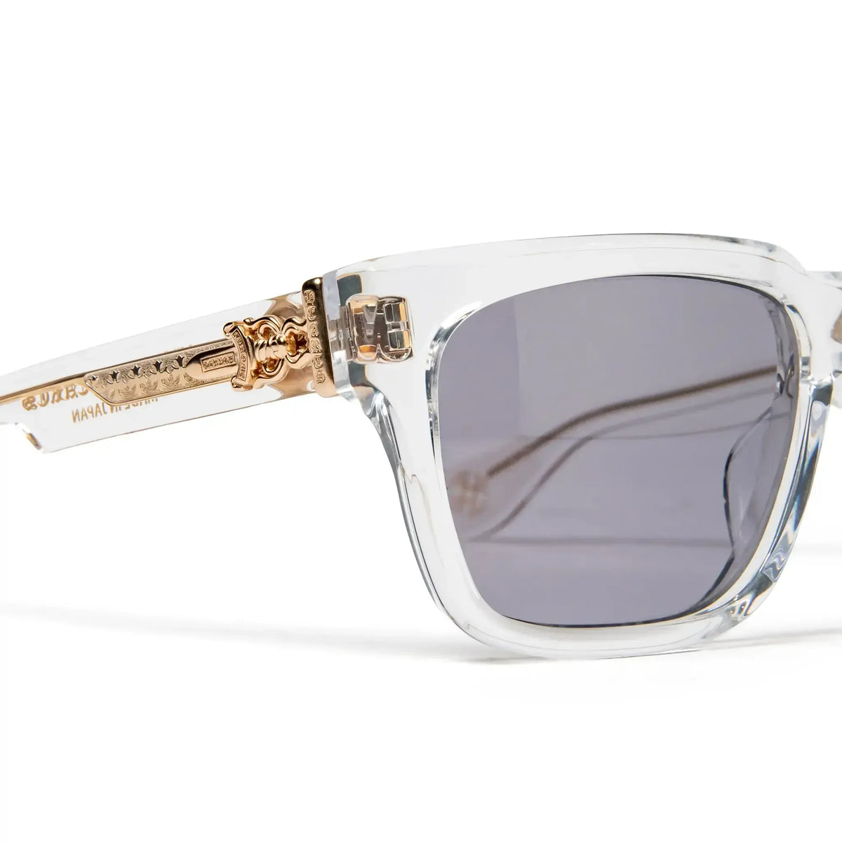 Chrome Hearts Box Officer Crystal Frame Grey Sunglasses