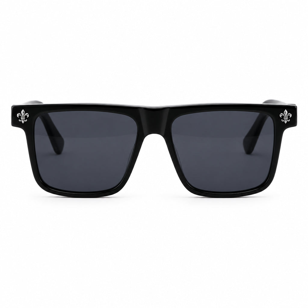 Chrome Hearts Unisex Box Lunch-A 1855 Black & Silver Gothic Sunglasses