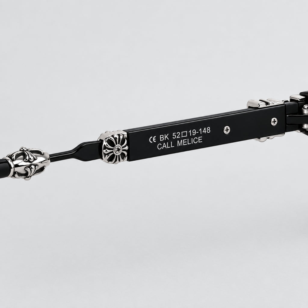 Chrome Hearts Call Melice 1141 Unisex Matte Black Square Rectangular Optical Glasses