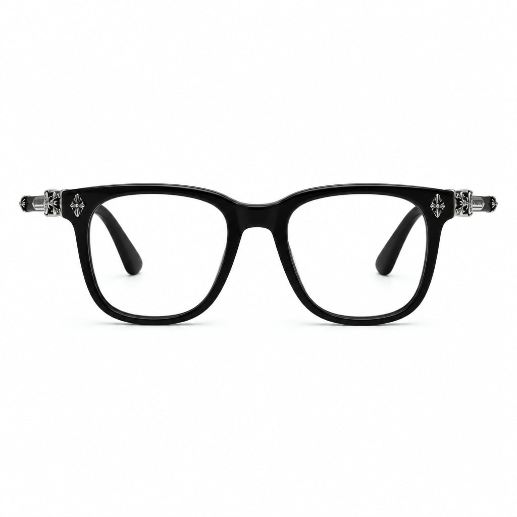 Chrome Hearts Call Melice 1141 Unisex Matte Black Square Rectangular Optical Glasses