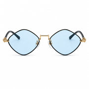 Chrome Hearts Diamond Dog 1410 Unisex Gold Light Blue Diamond Sunglasses