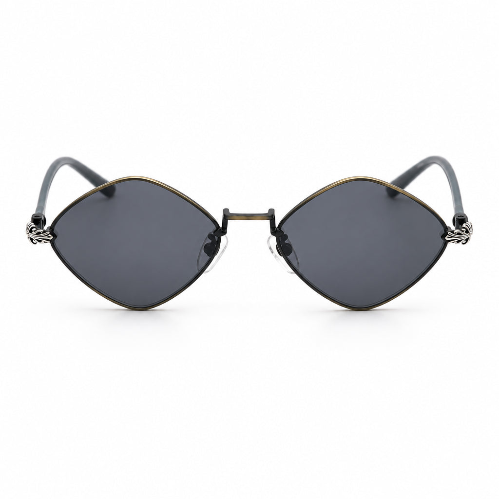 Chrome Hearts Diamond Dog 1412 Unisex Black Dark Grey Oval Diamond Sunglasses
