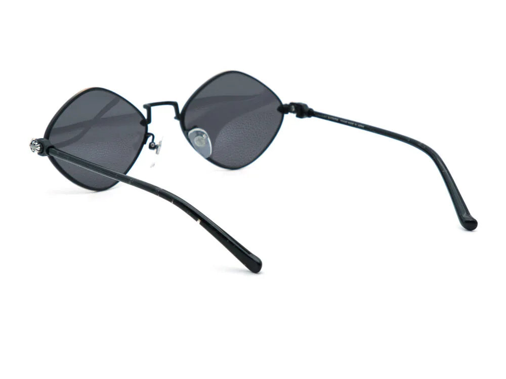 Chrome Hearts Diamond Dog 1412 Unisex Black Dark Grey Oval Diamond Sunglasses