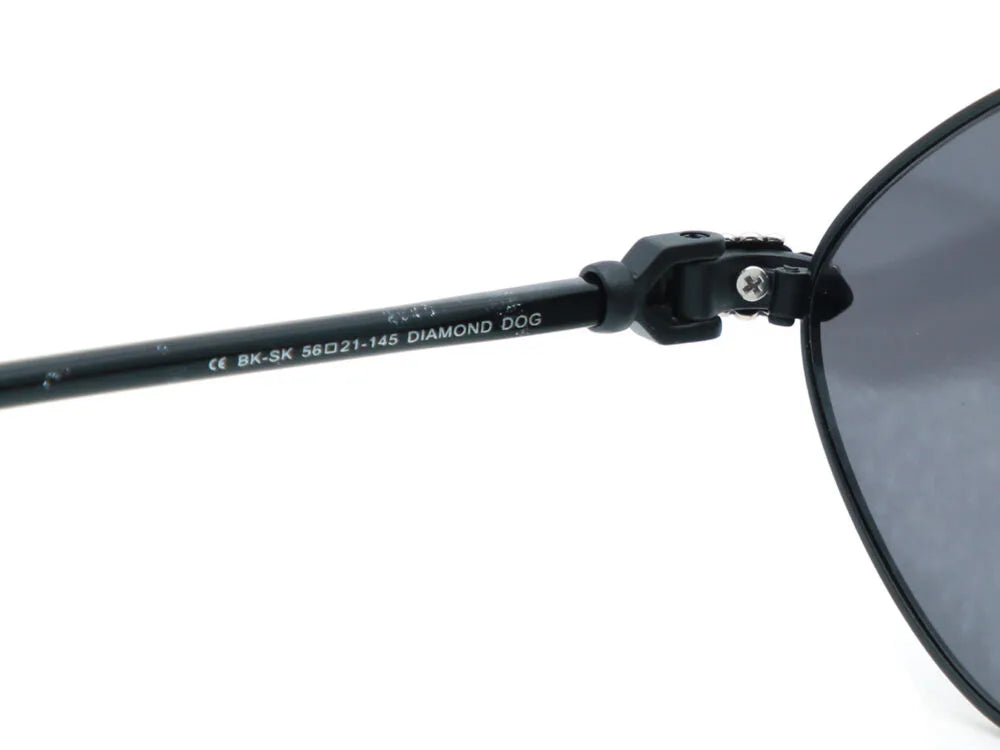 Chrome Hearts Diamond Dog 1412 Unisex Black Dark Grey Oval Diamond Sunglasses