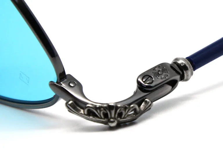 Chrome Hearts Diamond Dog 2621 Unisex Blue & Chrome Diamond Sunglasses
