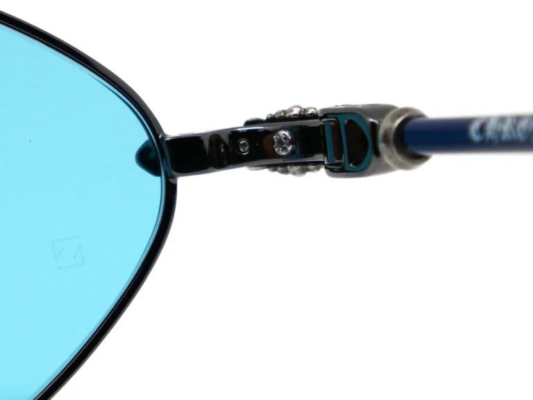 Chrome Hearts Diamond Dog 2621 Unisex Blue & Chrome Diamond Sunglasses