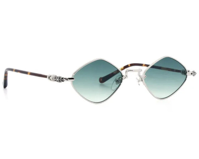 Chrome Hearts Diamond Dog 2153 Unisex Silver & Tortoiseshell Diamond Sunglasses