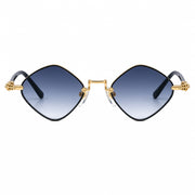 Chrome Hearts Diamond Dog 2155 Unisex Gold & Black Diamond Sunglasses