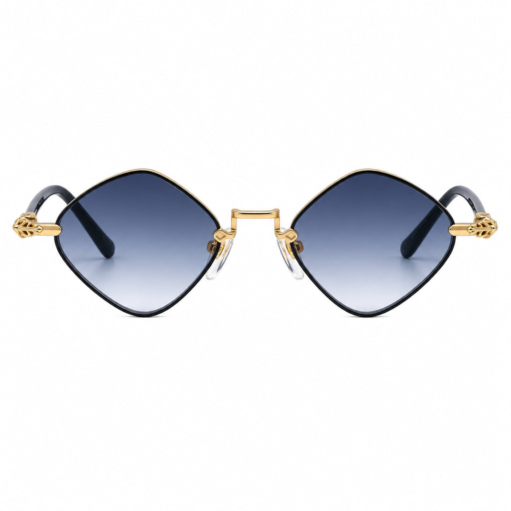 Chrome Hearts Diamond Dog 2155 Unisex Gold & Black Diamond Sunglasses