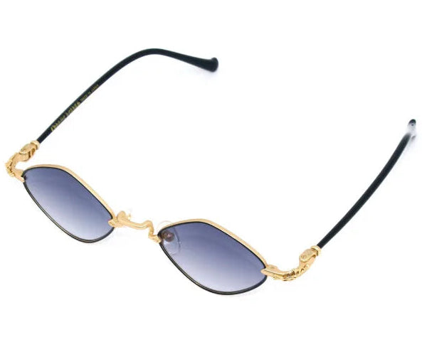 Chrome Hearts Diamond Dog 2155 Unisex Gold & Black Diamond Sunglasses