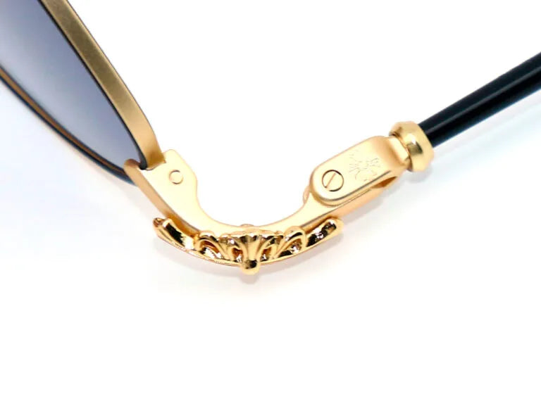 Chrome Hearts Diamond Dog 2155 Unisex Gold & Black Diamond Sunglasses