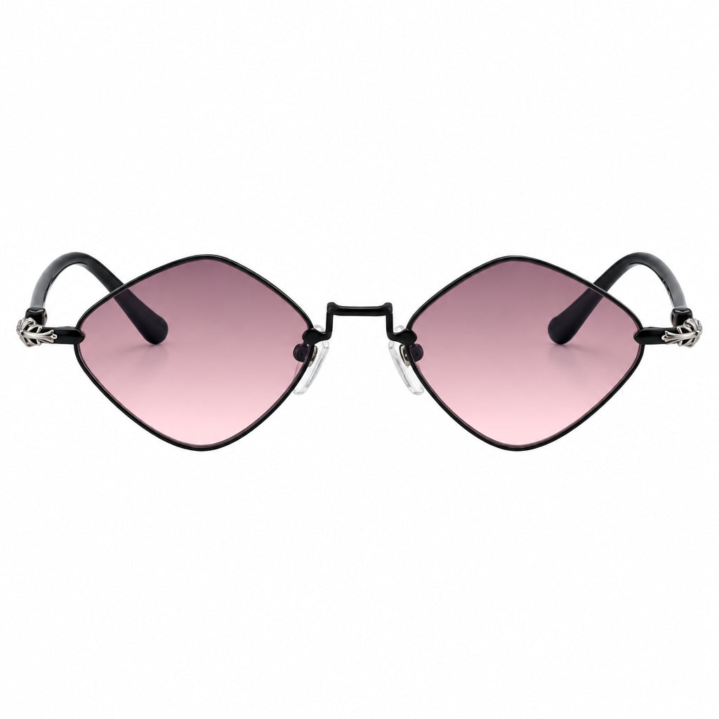 Chrome Hearts Diamond Dog 2158 Unisex Black & Burgundy Diamond Sunglasses