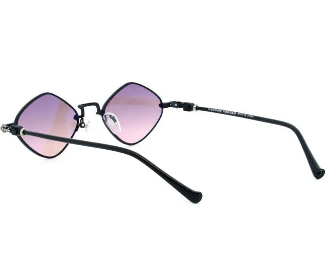 Chrome Hearts Diamond Dog 2158 Unisex Black & Burgundy Diamond Sunglasses