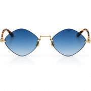 Chrome Hearts Diamond Dog 1411 Unisex Tortoise & Gold Gothic Geometric Sunglasses