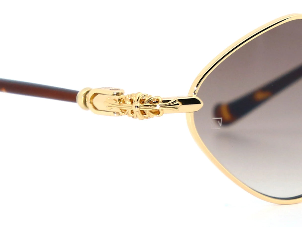 Chrome Hearts Diamond Dog 2157 Unisex Gold & Tortoiseshell Diamond Sunglasses