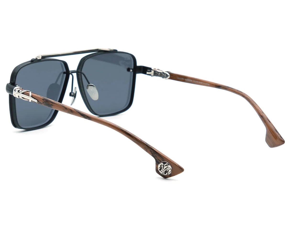 Chrome Hearts GHO 1403 Unisex Black & Grey Monochromatic Square Sunglasses