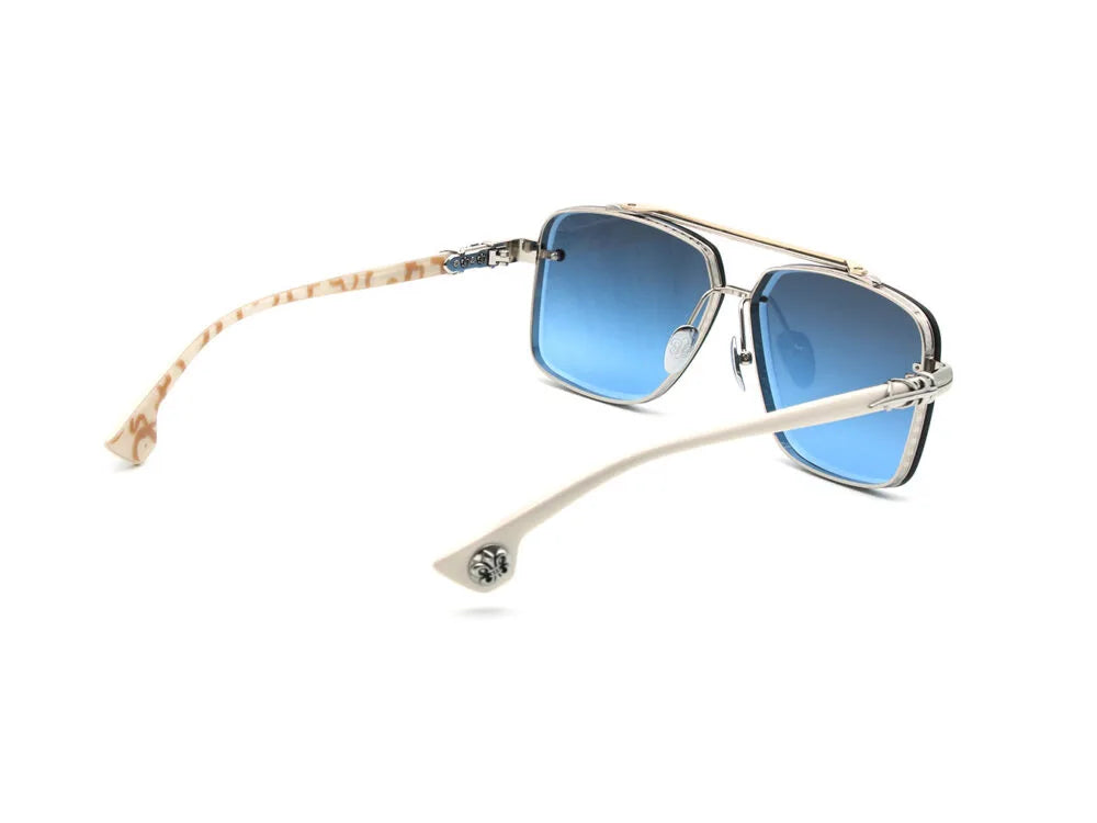 Chrome Hearts GHO 1401 Unisex Silver & Light Blue Gradient Square Sunglasses