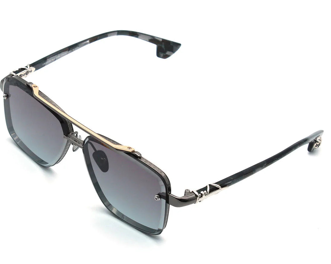 Chrome Hearts GHO 1400 Unisex Black & Grey Gradient Square Sunglasses