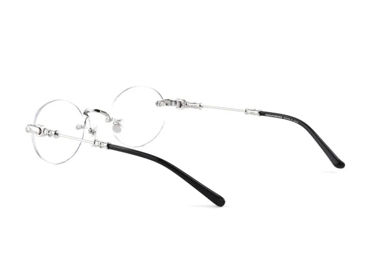Chrome Hearts Pills I 1915 Unisex Silver Rimless Oval Optical Glasses