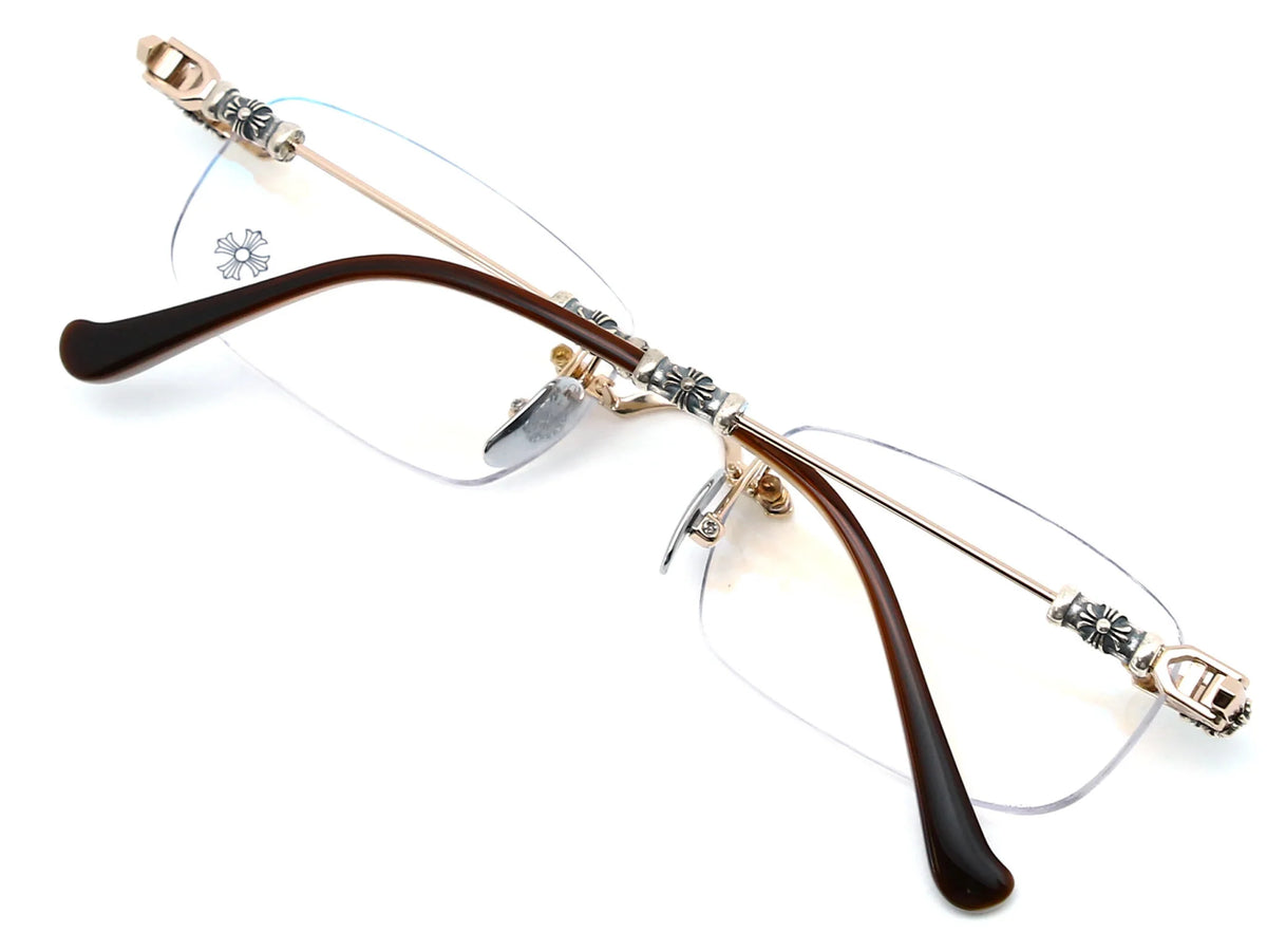 Chrome Hearts Pills III Sterling Titanium Rimless Square Glasses