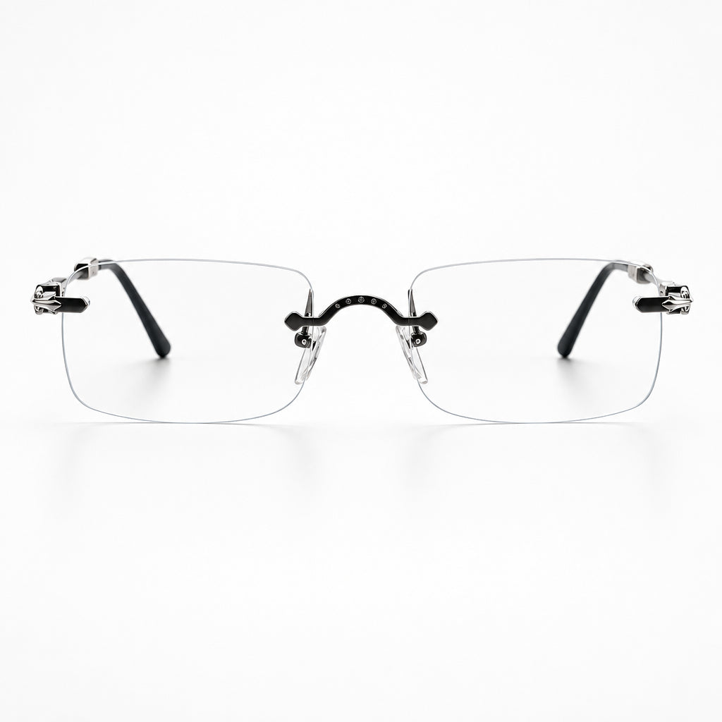 Chrome Hearts Unisex Style Pills III Titanium Rimless Square Glasses