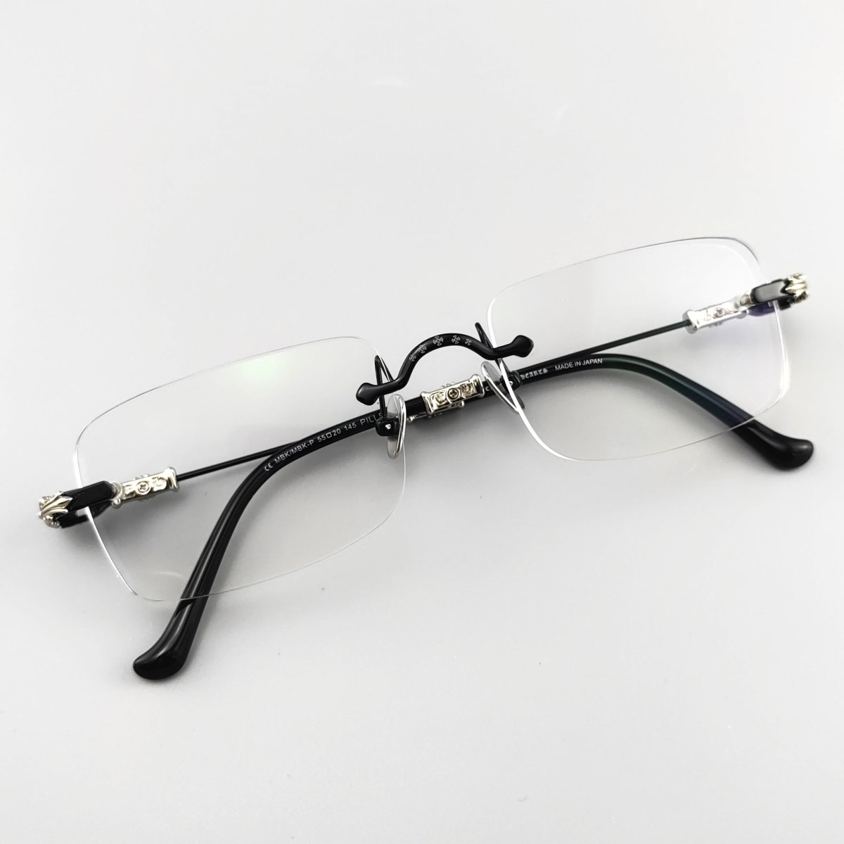 Chrome Hearts Unisex Style Pills III Titanium Rimless Square Glasses