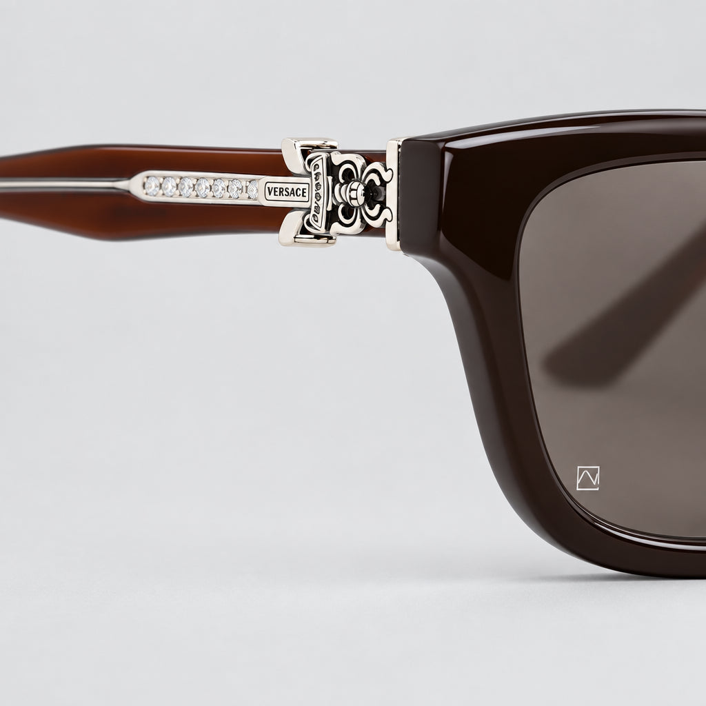 Chrome Hearts Vagillionaire II Square-Frame Brown & Silver Glasses