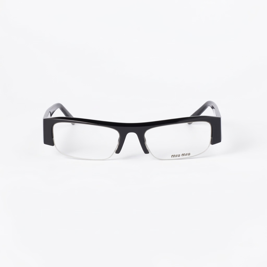 Miu Miu Vedette Women Blue-Light Transparent Lenses Black Sunglasses 