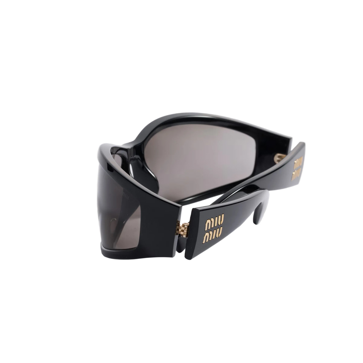 Miu Miu Eyewear Collection Women Black Wraparound Sunglasses