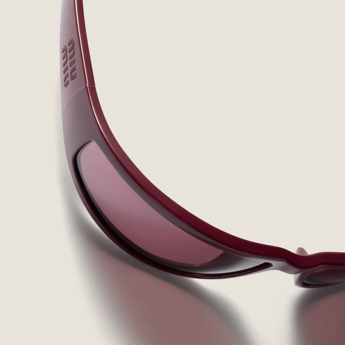 Miu Miu Eyewear Collection Women Marsala Red Wraparound Sunglasses
