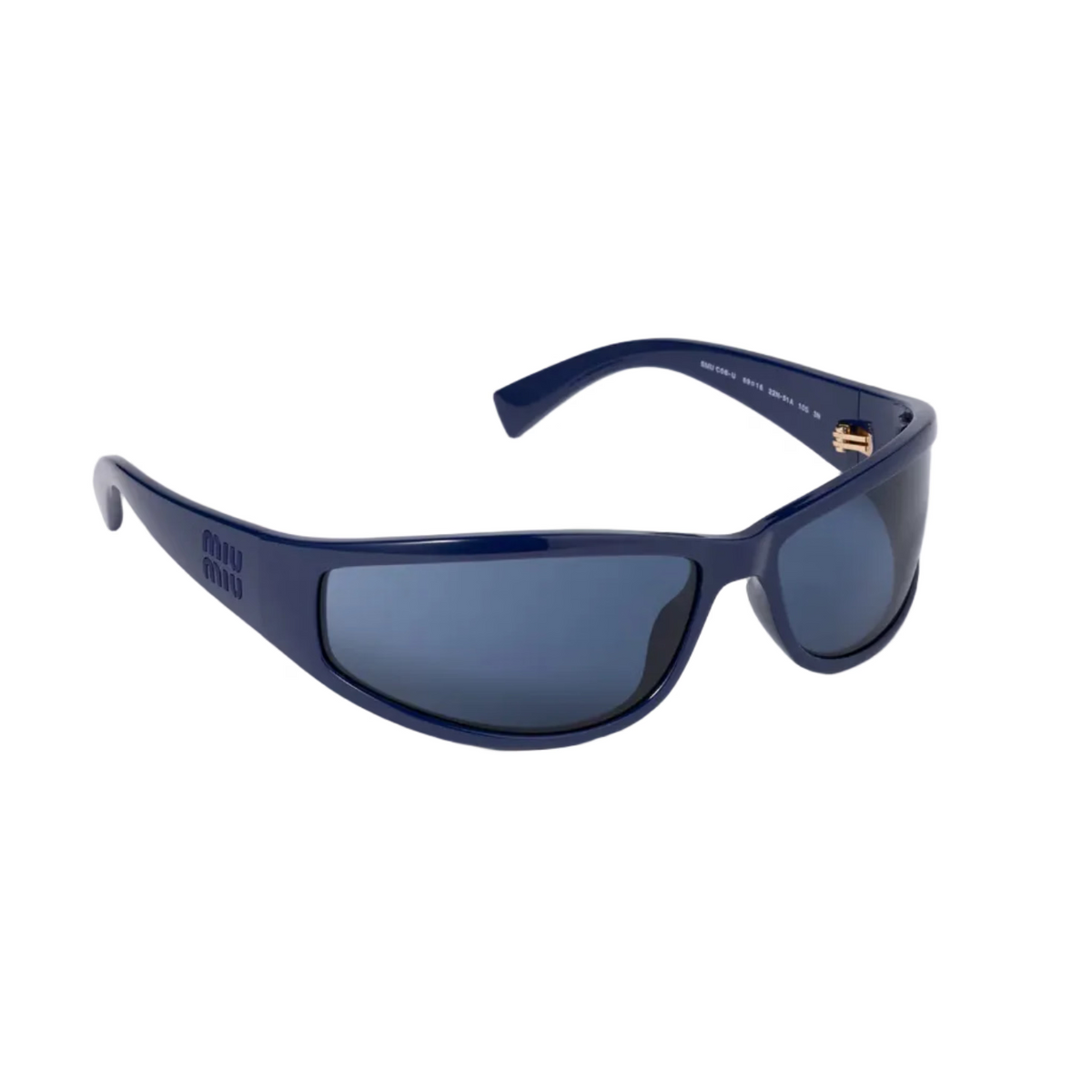 Miu Miu Eyewear Collection Women Indigo Wraparound Sunglasses