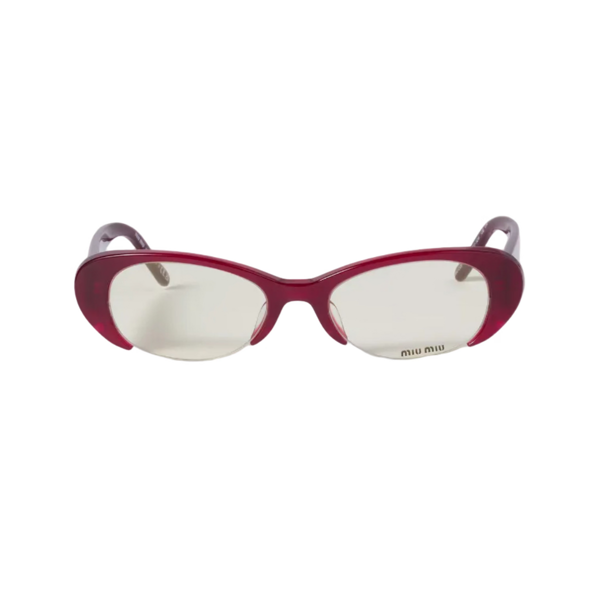 Miu Miu Women Vedette Oval Cut-Out Blue-ray Transparent Sunglasses