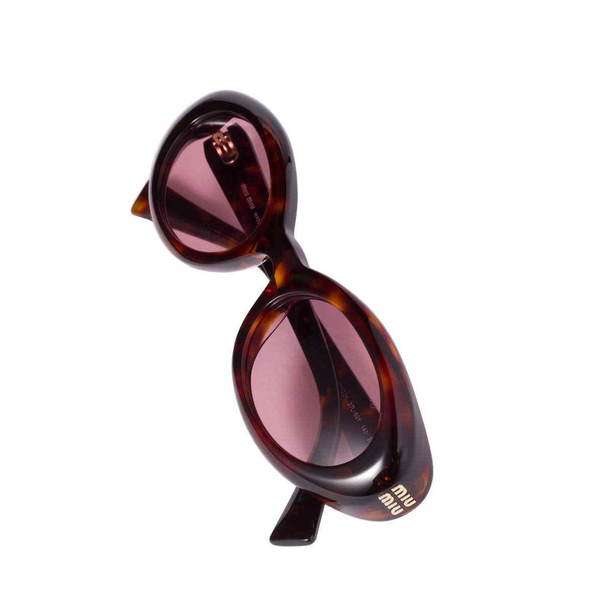 Miu Miu Women Rêverie Primrose Lenses Rust Tortoiseshell Sunglasses