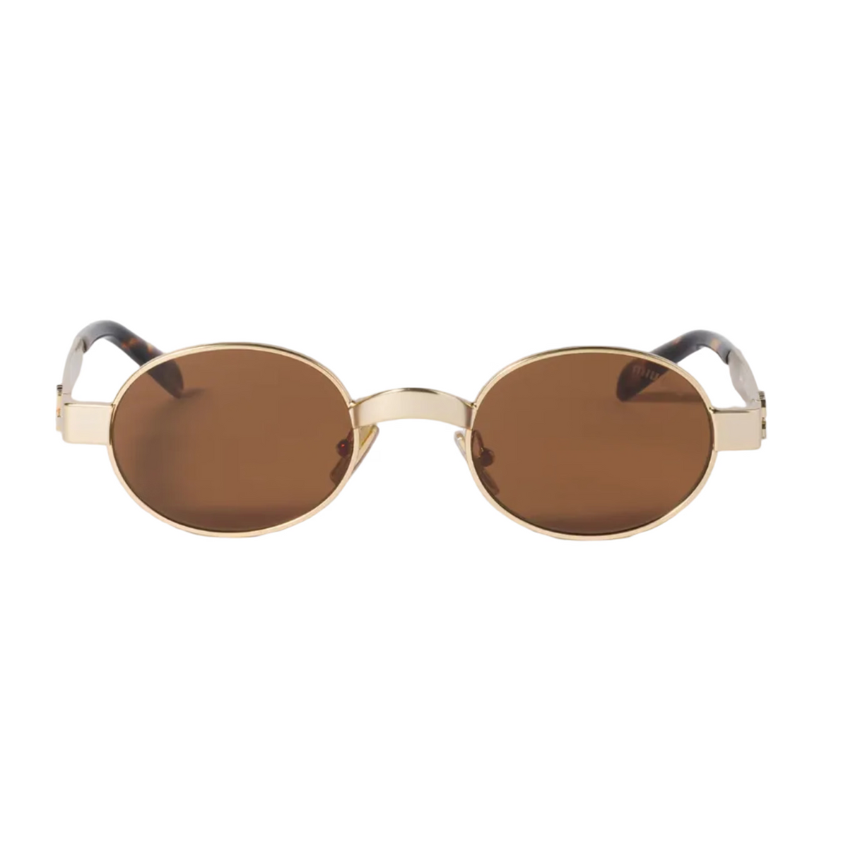 Miu Miu Envie Women MU B51S Oval Antiqued Gold / Tamarind Sunglasses 