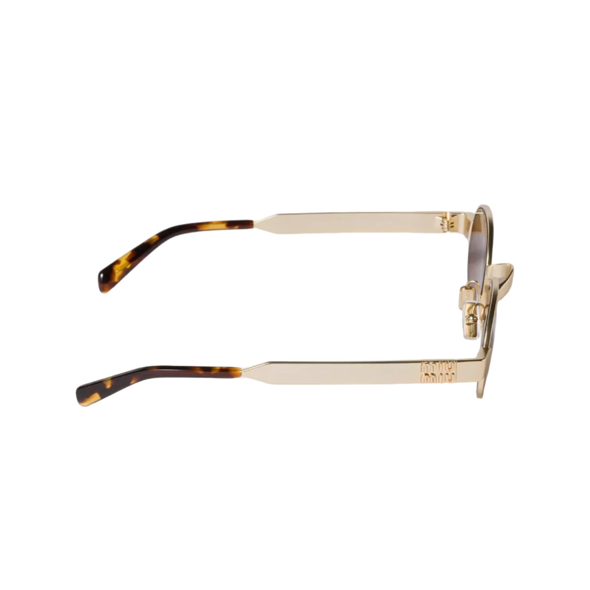 Miu Miu Envie Women MU B51S Oval Antiqued Gold / Tamarind Sunglasses